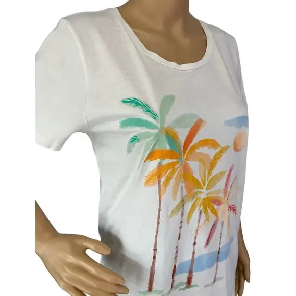 J. Crew Collector Palms Graphic Cotton Tee BY964 Size M - Picture 9 of 12